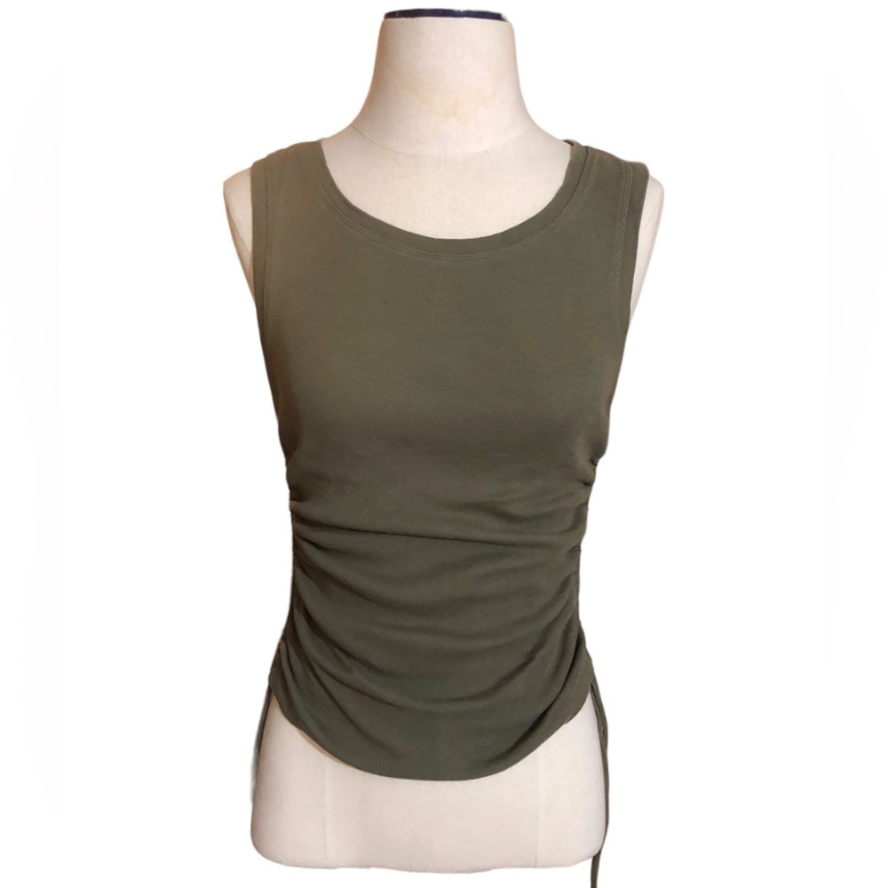 GOOD AMERICAN Ruched Tank Sea Turtle Green Size 1 Small